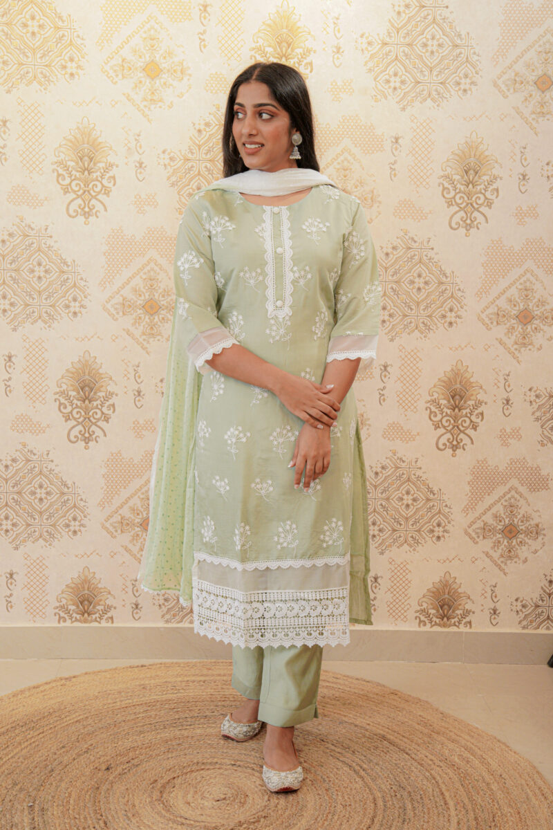 Laced in Green Suit Set