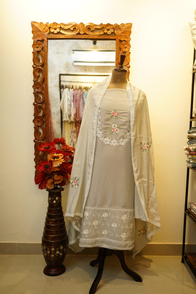 Muslin Unstitched Suit - Grey