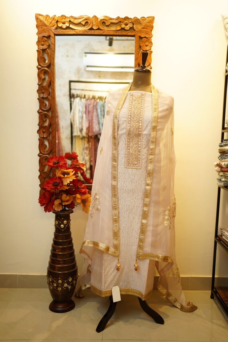 Tissue Unstitched Suit & Chiffon Dupatta