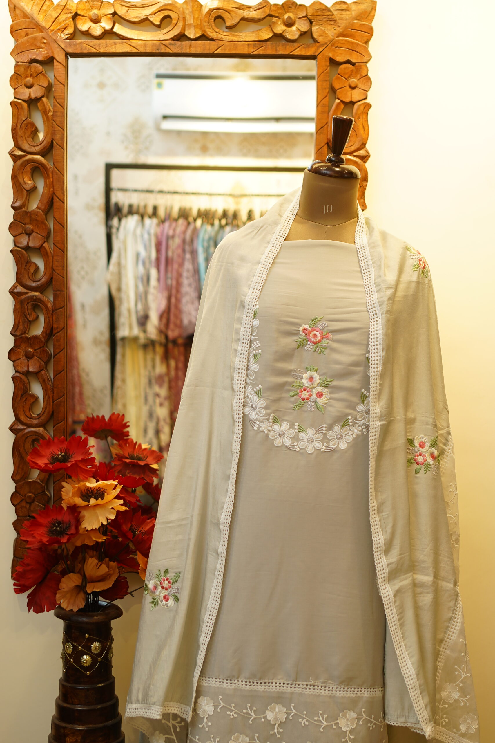 Muslin Unstitched Suit - Grey - Image 2