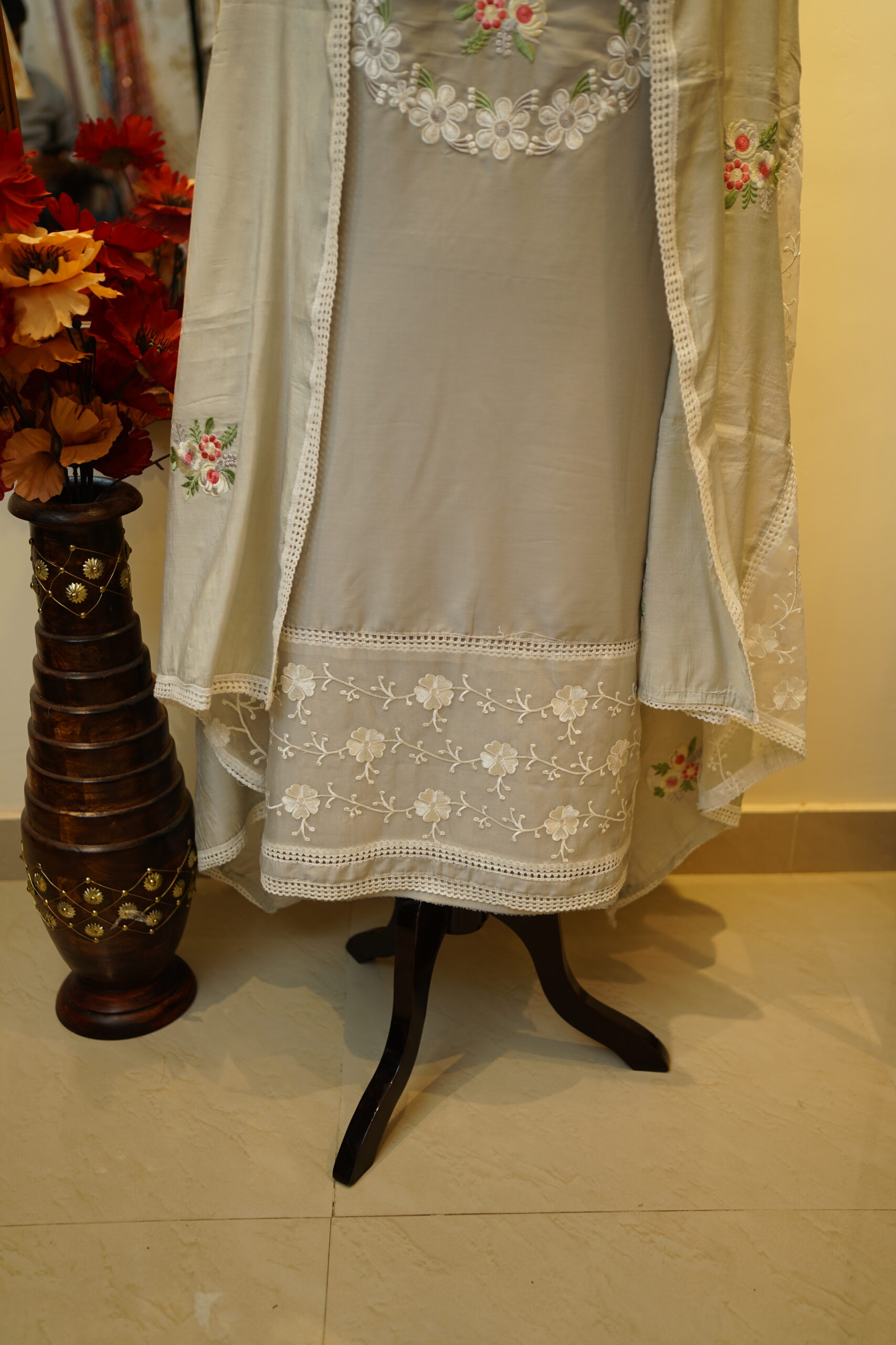 Muslin Unstitched Suit - Grey - Image 4