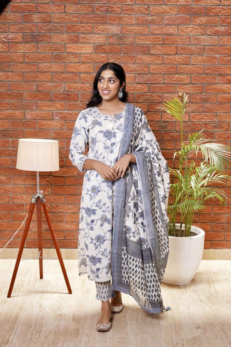 Whispering Floral Blues Suit